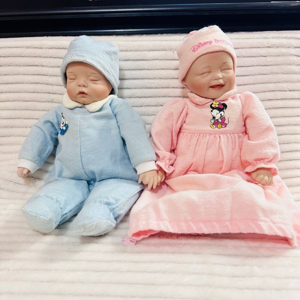 Ashton Drake Disney Babies in Dreamland Porcelain Dolls Set Of 2 - Picture 1 of 12